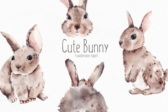 Charming Watercolor Bunny Clipart for Creative Projects