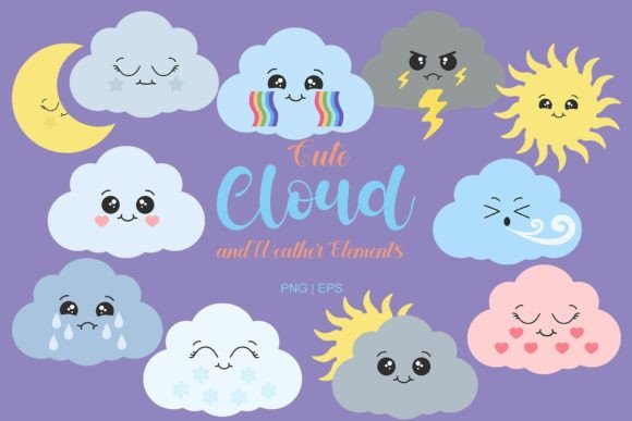 Cute Cloud and Weather Graphics for Every Project