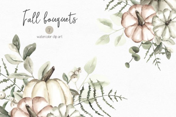 Fall Pumpkin Bouquet Clipart for Creative Projects