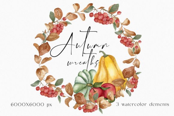 Integrating Autumn Wreaths Watercolor Clipart into Professional Design Workflows