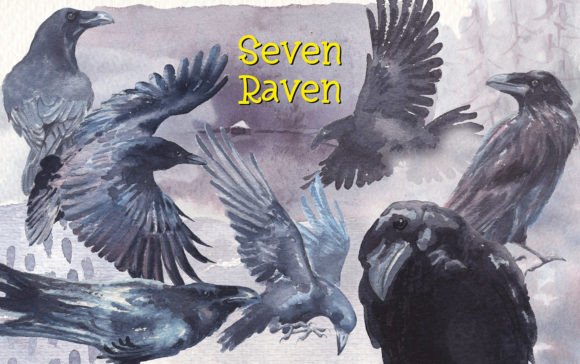 Ravens Watercolor Clipart: A Creative Design Collection