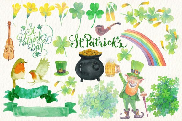 Unlocking Creative Potential with a Premium St. Patricks Day Watercolor Clipart Set