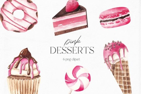 Watercolor Cupcakes Clipart for Creative Projects